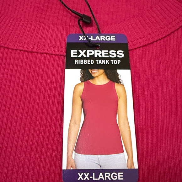 Express Ribbed Tank Top - Raspberry XXL NWT - Picture 3 of 7